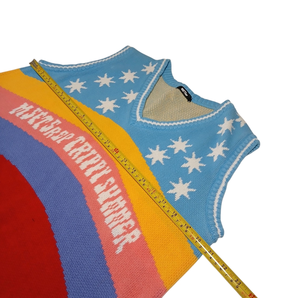 MSFTSrep Jaden Smith  Colorful V-Neck Sweater Vest L - Picture 5 of 7